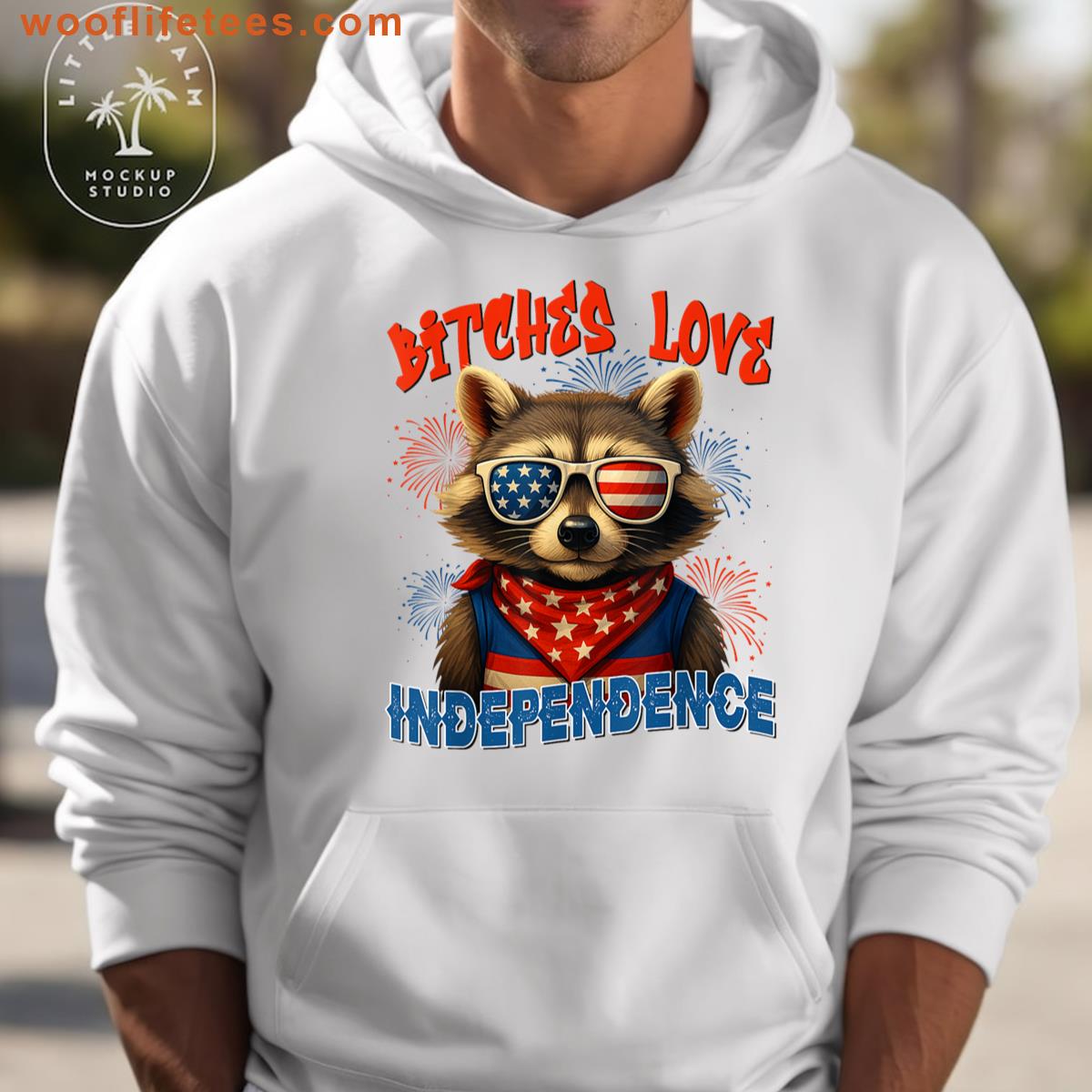 Funny Feral Independence Day Raccoon Usa Patriotic T-shirt