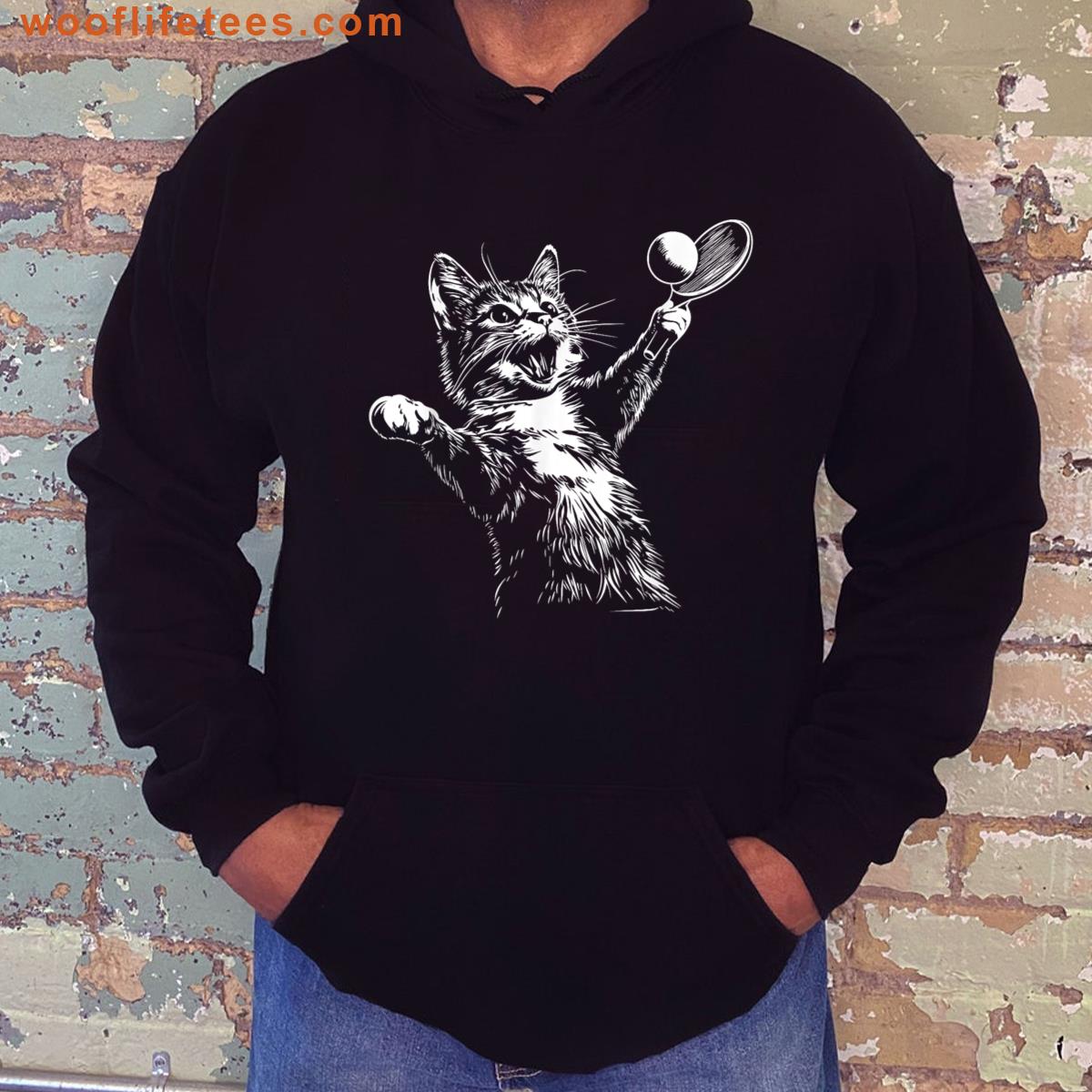 Funny Table Tennis Ping Pong Cat T-shirt