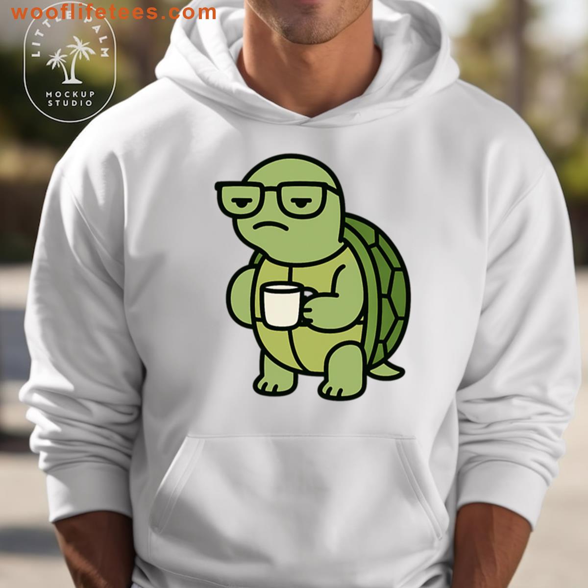 Grumpy Turtle With Coffee T-shirt