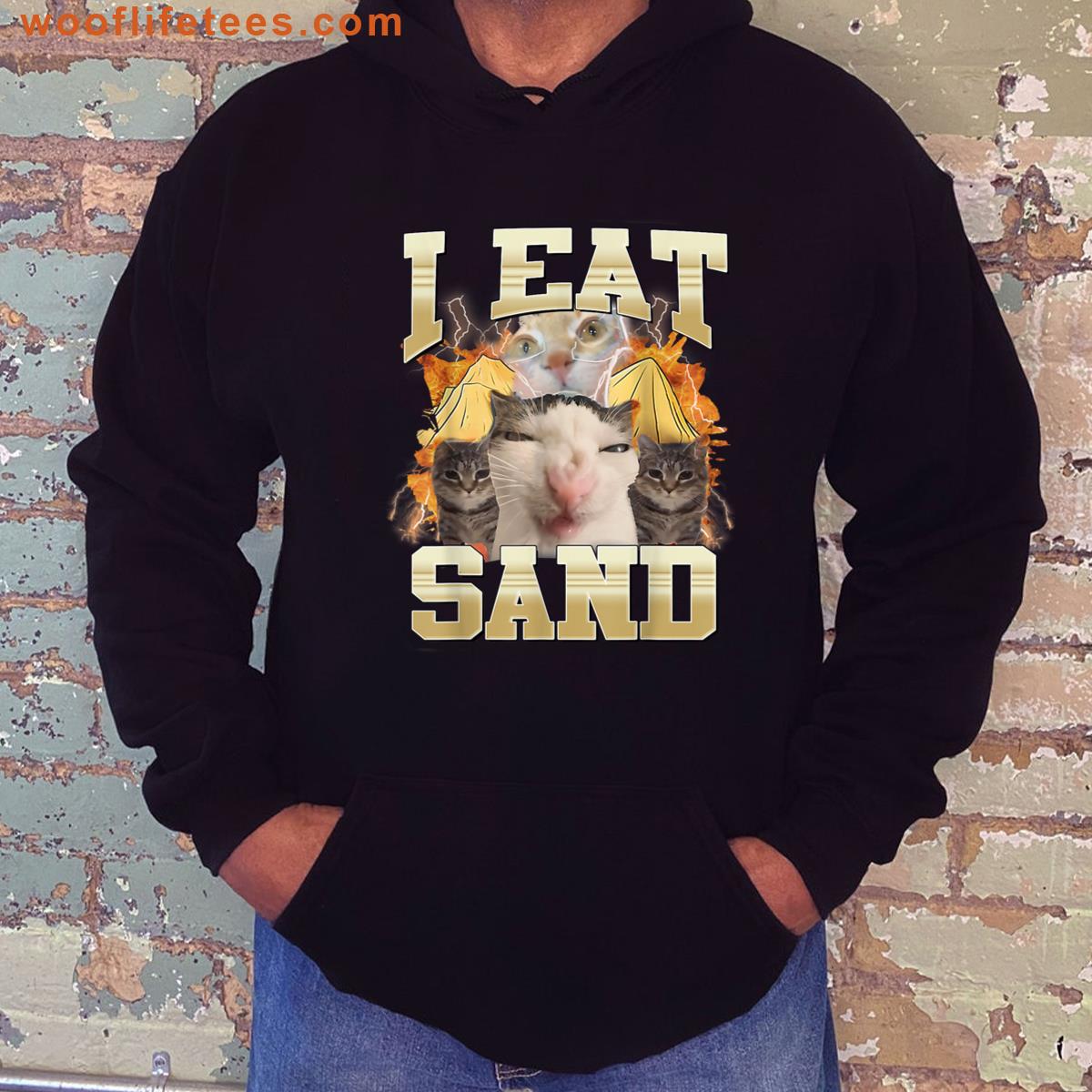 I Eat Sand Funny Cat Meme Eat Cement Silly Cats Funny Humor T-shirt