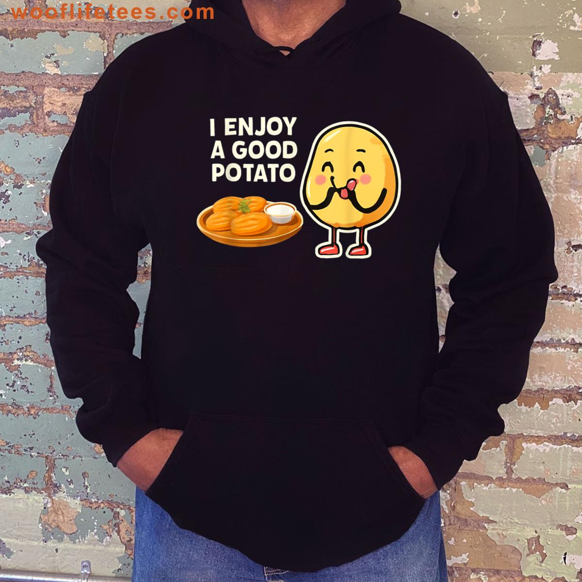 I Enjoy Good Potato Vegetarian Pizza Food Lover Gamer Fries T-shirt