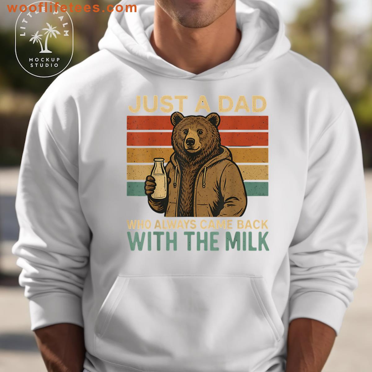 Just A Dad Who Came Back With The Milk Funny Saying Bear T-shirt
